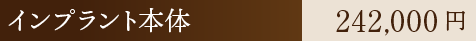 インプラント本体 220,000円~242,000円