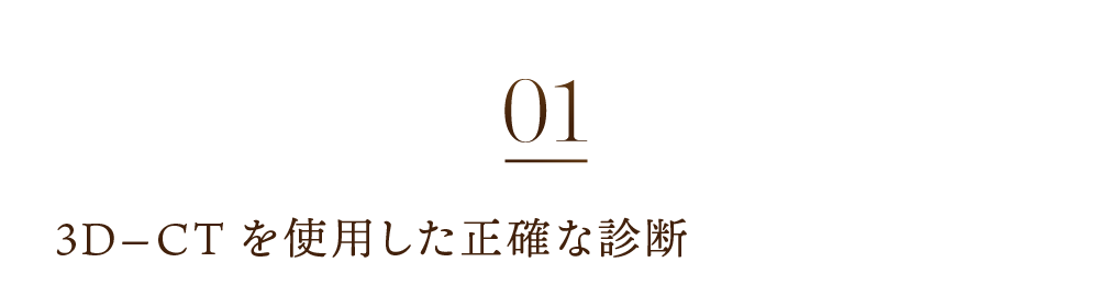 01 3D-CTを使用した正確な診断